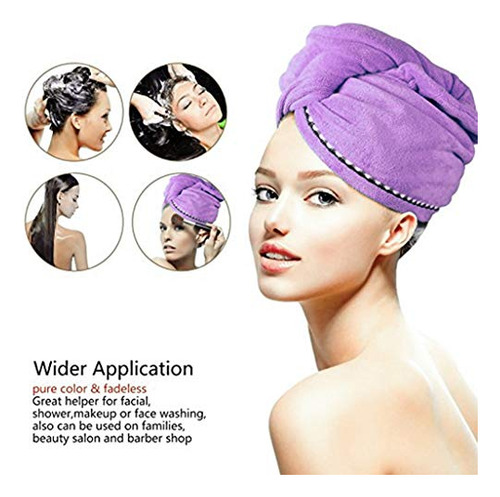 Paquete De 4 Toallas Microfibra Secado Rápido Para Cabello