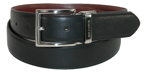 Cinto Tommy Hilfiger Reversível De Couro Casual Preto/marrom