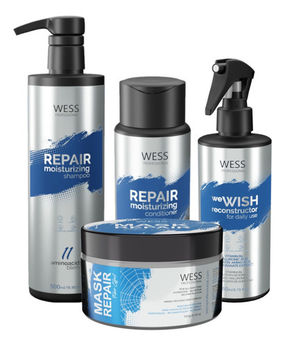 Kit Wess Repair Sh 500ml+cond 250ml+wewish 260ml+mask 180g