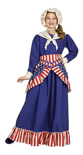 Chicas Betsy Ross Histórico Traje Americano