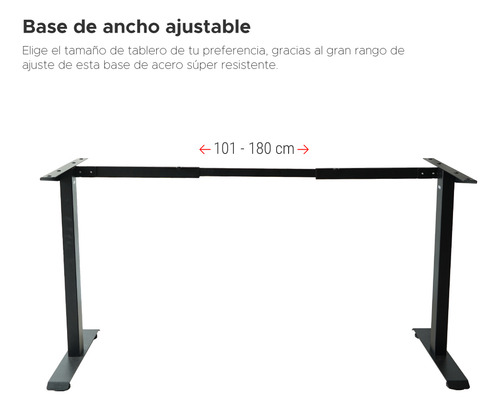 Escritorio Estatico Negro Con Base De Acero Tablero 190x75 25mm Blanco Randu Static