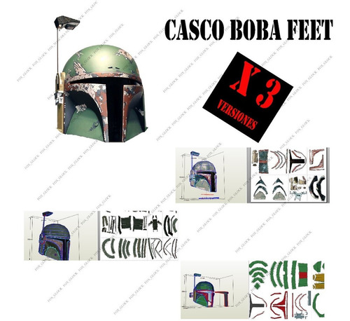 Casco Boba Feet Star Wars Papercraft X 3