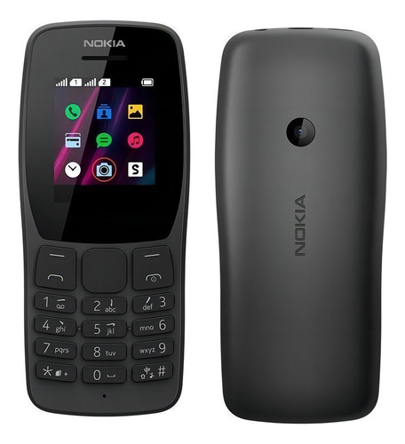 Nokia 110 (2019) Dual SIM 32 MB preto 32 MB RAM