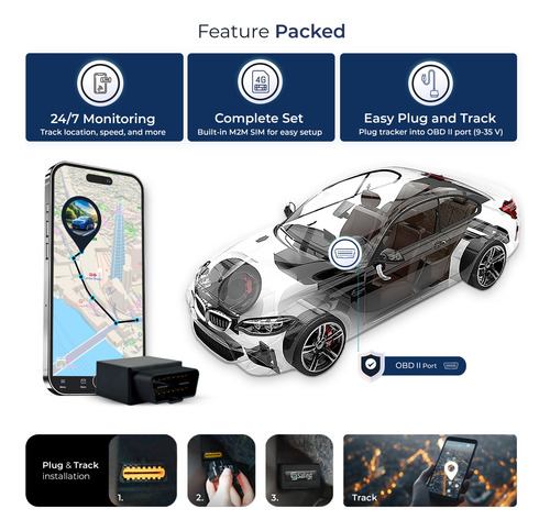 Rastreador Gps 4g Lte Obd Para Flotas Y Vehículos Con Geofen