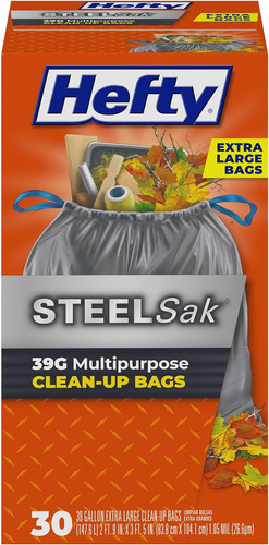 Steelsak - Bolsas De Basura Grandes Resistentes, Color Gris,