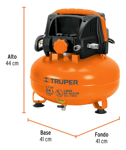 Kit Comp Libre De Aceite 24 L Y Manguera Truper 101428