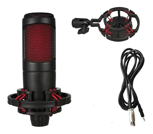 Microfono Profesional T-2058 Set Estudio Color Rojo