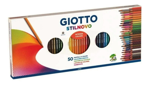 Lápices Giotto Stilnovo Caja X 50 Colores Largos Mina 3.3mm