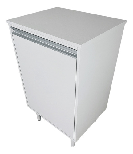Balcão Multiuso 54cm Mdf Branco Com Tampo Prateleira Montado