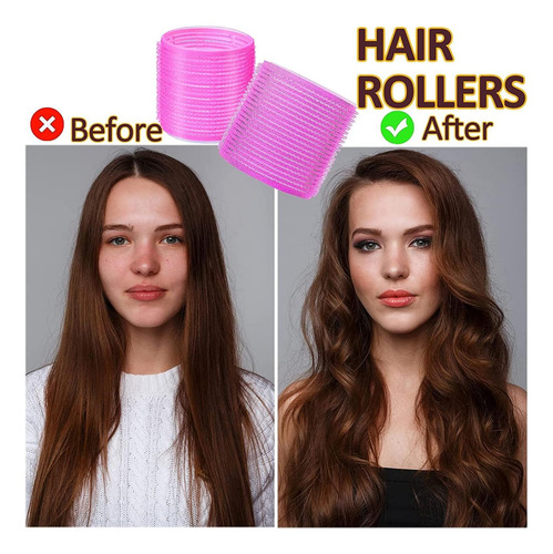 Rulos Para El Cabello Super Jumbo, Paquete De 12 Rizadores Jumbo Plus.