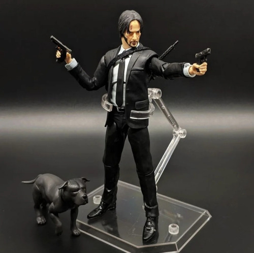 Figura Articulada De John Wick Y Perro The Boogeyman 15cm