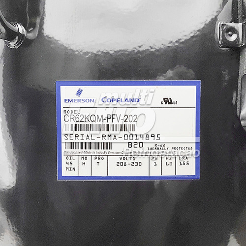 Compressor Cr62kqm-pfv-202 5 Hp R22 220v 1f Copeland