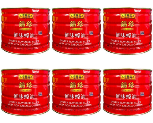 6 Latas De Salsa De Ostión Lee Kum Kee China 2.21 Kg