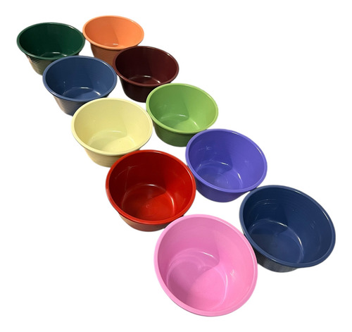 10 Piezas Jicara Palangana 1.5 Litros Varios Colores Surtido