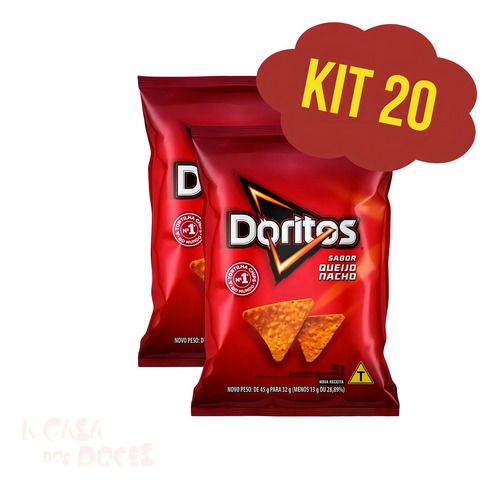 Doritos Queijo Nacho Elma Chips Pequeno Kit 20 Pacotes