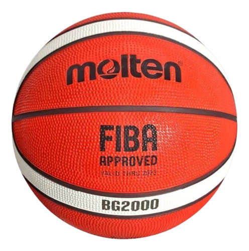 Balón Basquet Molten Fiba Giugiaro #5 Hule Natural Bg2000 1p Naranja/beige