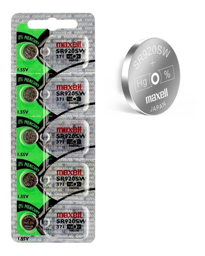 Pila Bateria Sr920 (371) Maxell Blisters 5 Unidades 