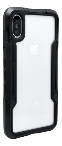 Funda Para iPhone X / Xs Transparente De Uso Rudo Bordes Reforzados Color Negro