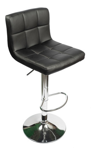 Banqueta Taburete Sillon Barra Bar Acolchado Pack De 2 Acabado de la estructura Cromado Color Negro