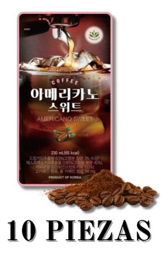 Bebida Coreana En Bolsa Ice Ade Café Americano Dulce 10 Pzas