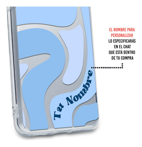 Funda Para Zte Para Mujer Curvas Azul Con Tu Nombre