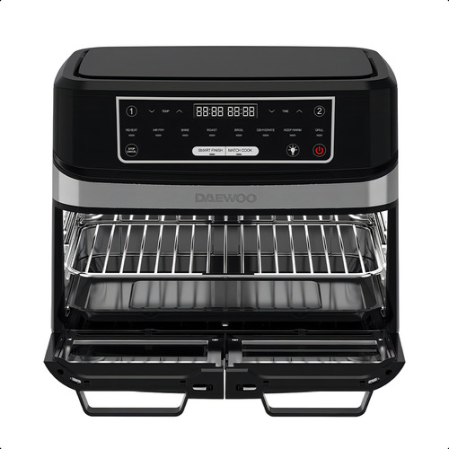 Horno Freidora De Aire 12l Multifuncional Smartfinish Daewoo Negro