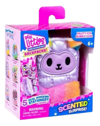 Mini Backpack Real Littles Fruity Fox Bubble Gum 5 Sorpresas