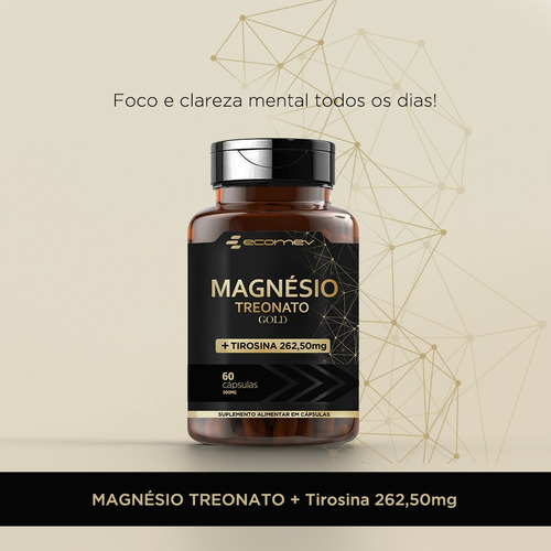 Magnesio Treonato Com L Tirosina + Melatonina Com B1 B12 Sabor Sem sabor