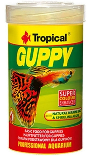 Alimento Premium Hojuelas Escamas Guppy Tropical 250ml