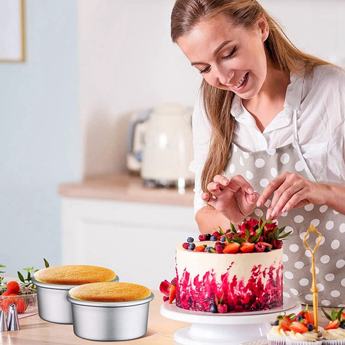 18 Moldes Para Pasteles Pequeños De 4 Pulgadas, Redondos Par