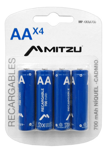 Paquete De 8 Pilas Recargables Aa Ni-cd 700 Mah