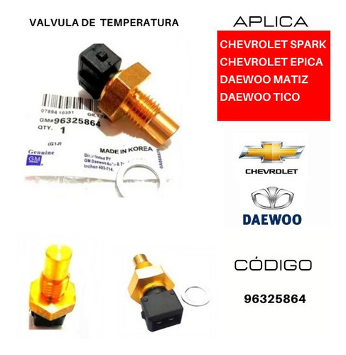 Valvula Sensor Temperatura Chevrolet Spark