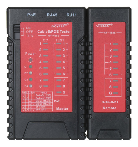 Noyafa Rj45 Rj11 Cabo De Rede E Poe Tester Linha Telefônica