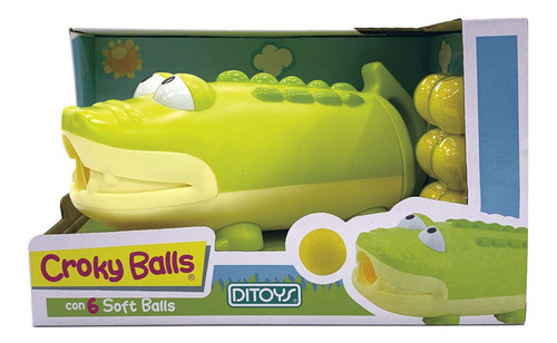 Crocky Balls Shooter Con 6 Pelotas Soft Color Verde Claro