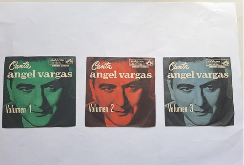 Ángel Vargas Pack X3 Discos 45 Rpm Volúmenes 1, 2, 3 Tapas