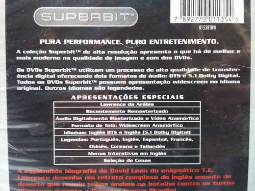 Dvd Superbit - Lawrence Da Arábia - 2 Dvds - Lacrado