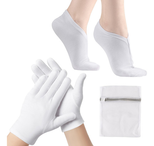 Jgo 12 Pares De Guantes Y Calcetines Humectantes De Algodón