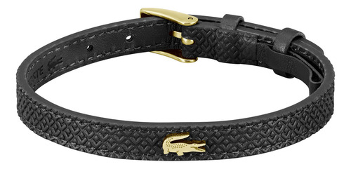 Pulsera Lacoste.12.12 De Cuero Estampado - Diseño Elegante