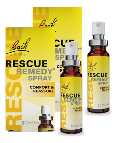 Rescue Remedy Spray Floral De Bach 20ml Kit 2 Unidades Sabor Sem Sabor