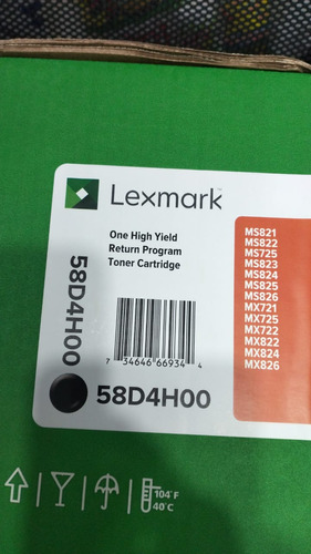 Tóner Original Lexmark  58d4h00 Mx722/ Mx822/ Ms823/ Ms822