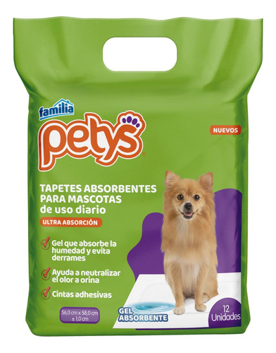 Tapete Higienico Absorbente Para Mascotas Petys X 12und 