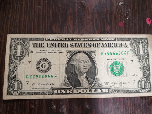 Billetes 1 Dólar Serial Binario
