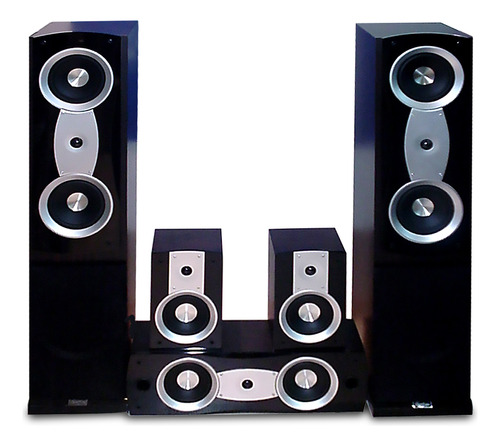 Parlantes Feather Ssii 5.0 Home Theatre 1600 Watts Premium Color Negro