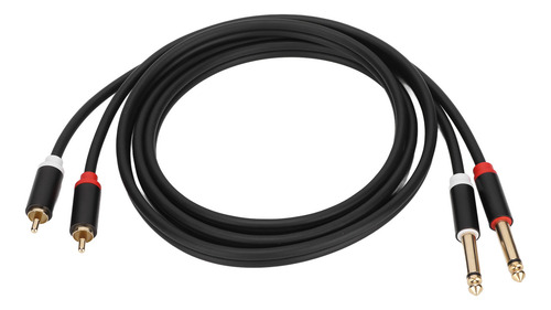 Cable Ts Dual A Doble De 1/4 Pulgadas, 4,9 Pies Y 6,35 Mm, 2