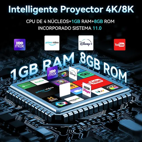 Proyector mini JR Proyector Profesional HY300 8000lm blanco