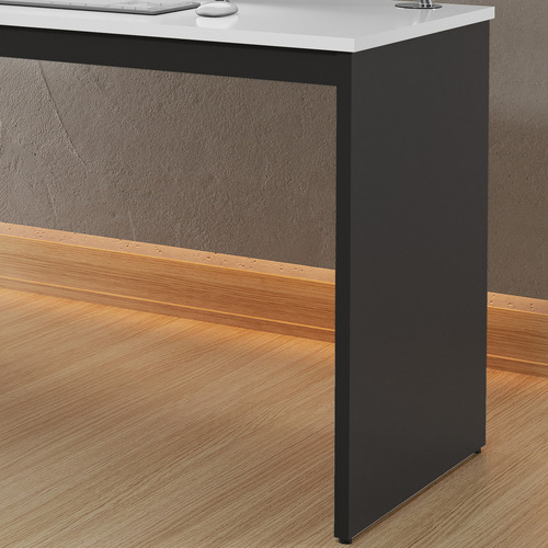 Mesa Escrivaninha Milão Estilo Home Com Prateleira Para Pc Cor Branco