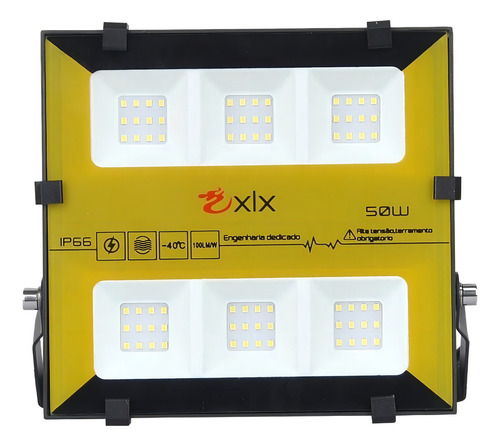 Kit De 2 Refletor Holofote De Led 50w Xlx Bumblebee Carcaça Preto Luz Verde 85-265