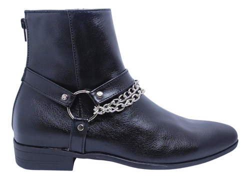 Botin Heavy Negro Brillante Cadena Outfit Colombia 