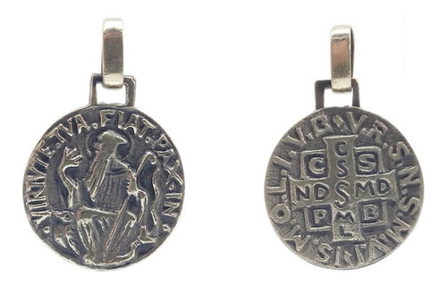 Medalla San Benito - Plata 925 - Doble Cara - Cadena Regalo