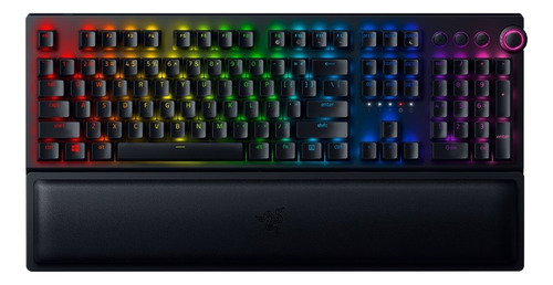 Teclado gamer bluetooth Razer BlackWidow V3 Pro QWERTY Green inglés US color negro con luz RGB